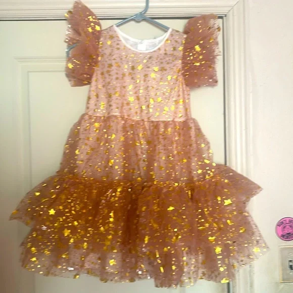 lola and the boys gold dress Goldie Star Dress 2 main image 1